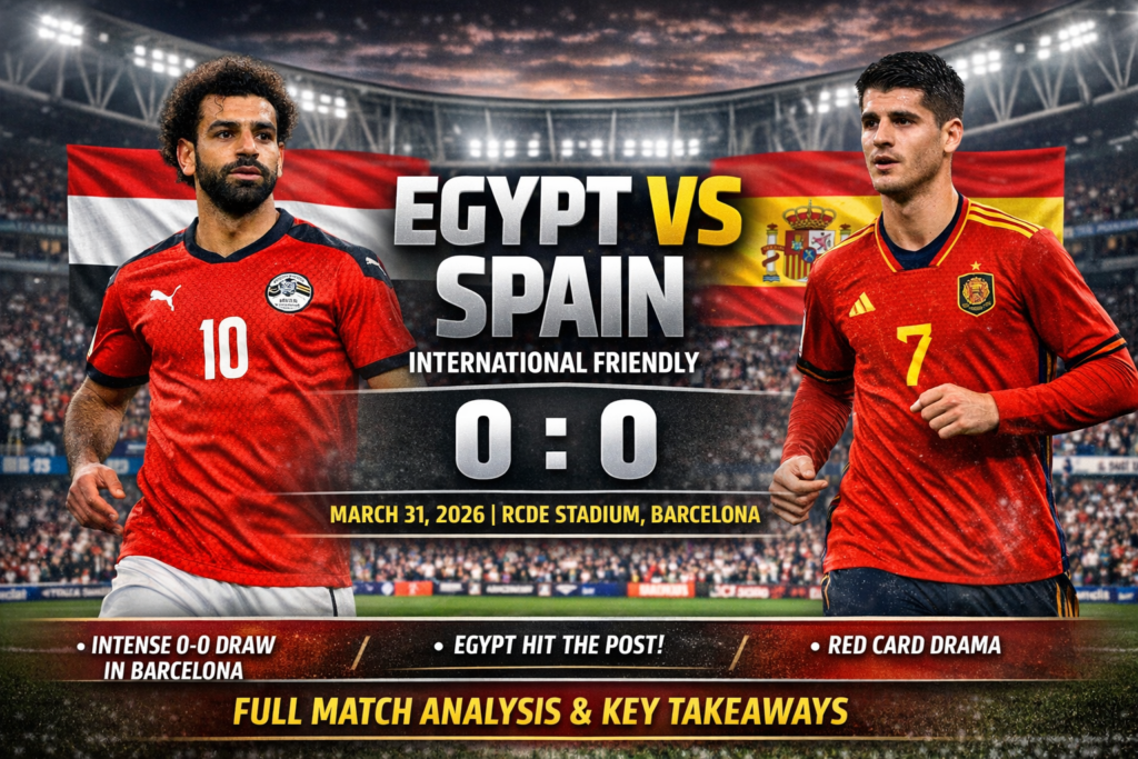 Egypt vs Spain Friendly Match Analysis (March 31, 2026): A Tactical Battle Ends in a Goalless Draw